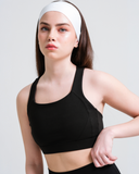 Thalia Crossback Sports Bra: Black